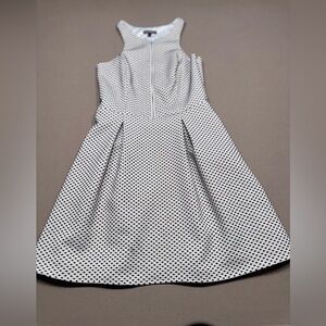 Express White Dress with Black Accents and Zipper Detail